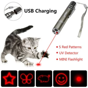 3in1 Mini LED Flashlight UV Light Red pattern Laser Pointer Pen USB Rechargeable - Picture 1 of 11