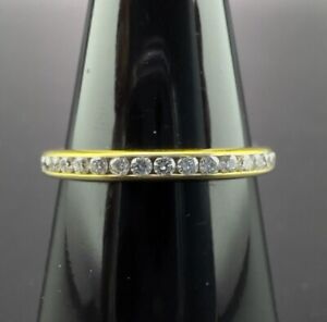 Tiffany & Co. 18K Solid Yellow Gold 0.50ct Brilliant Round Channel Set Ring