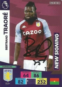 BERTRAND TRAORE SIGNED ASTON VILLA 2020/2021 ADRENALYN XL TRADING CARD+COA - Picture 1 of 1