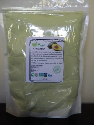 Aguacate fruta liofilización polvo 32 oz 2 lb PAJE - vitaminas B5, B6, C, E, K, ácido fólico Foto 1 de 4