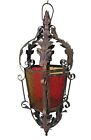 Colored Glass Metal Hanging Home Garden Church Decorative Candle Holder Lantern