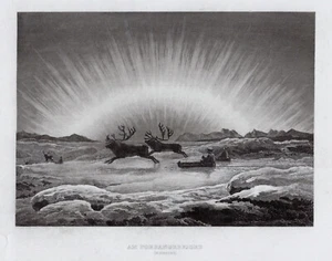 Porsangerfjord  in Norwegen. Originaler Stahlstich um 1860 - Picture 1 of 1