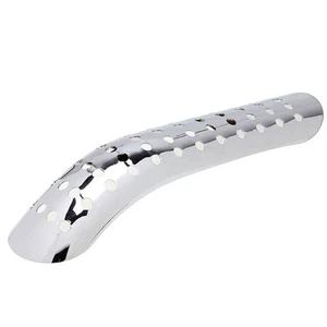 Chrome Curve Holes Exhaust Heat Shield Heel Guard Cover Cruiser Vintage Bobber - Picture 1 of 5