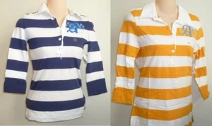 Womens AEROPOSTALE Jersey Striped Rugby Polo Shirt NWT #4064 - Picture 1 of 5