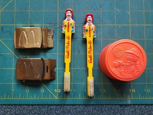 vintage mcdonalds items ronald mcdonald, belt buckles, tooth brush, plastic cup - Picture 1 of 7