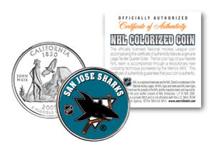SAN JOSE SHARKS NHL Hockey California Statehood Quarter Coin OFFICIALLY LICENSED