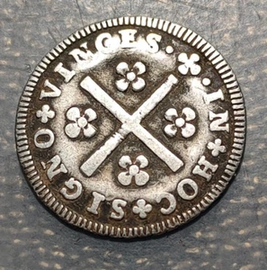 PORTUGAL MARIA I 1/2 TOSTAO S/F SIN FECHA MBC - Picture 1 of 2