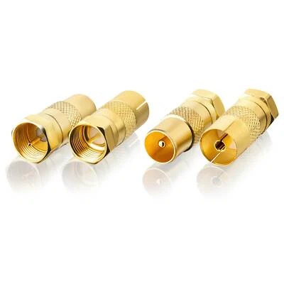 SAT Adapter Antenne, F-Stecker auf 2x Koax Stecker IEC 2x Koax Buchse IEC SEBSON