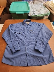 Columbia Titanium GRT Men's SMALL L/S Blue Vented Outdoor Button Down EUC. GB32 - Picture 1 of 12