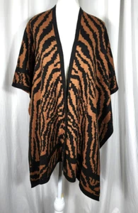 CHICO'S SHAWL WRAP BROWN BLACK ANIMAL DESIGN ONE SIZE - Picture 1 of 6