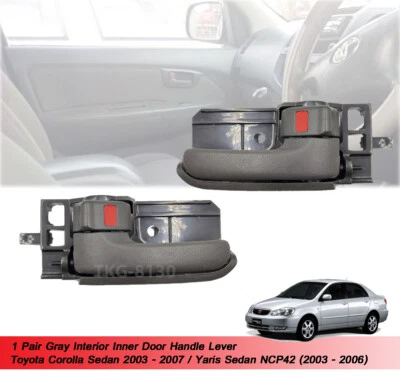1 Pair Gray Door Handle Lever For Toyota Corolla / Yaris Sedan NCP42 03-06 - image 1 of 4