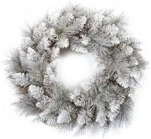 Premier Christmas Decorations 50cm Silver Tip Wreath - Picture 1 of 1