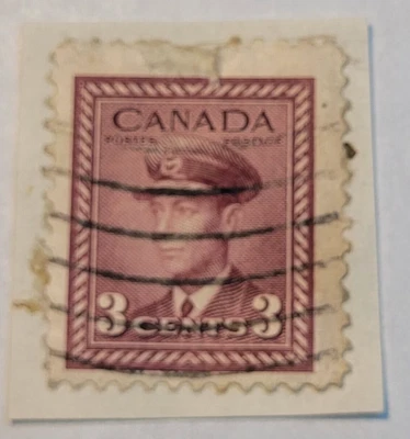Canada Postage ~ King George VI ~ 3¢ Burgundy Stamp ~ Posted/Used ~ c.1949 ~ G59 - Image 1 of 4