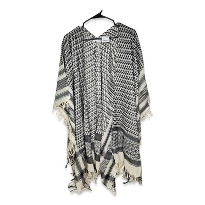 Free People Hoguera Flecos Kimono Chal Envoltura Gris Colores Neutros Talla Única NUEVO  Foto 1 de 4