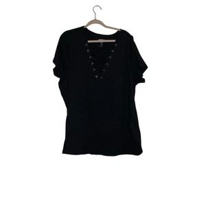 Torrid black lace up comfy t-shirt size 3X - Picture 1 of 5