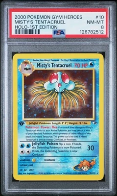 MISTY'S TENTACRUEL Pokémon Gym Heroes Holo (Swirl) 1st Edition 10/132 - PSA 8 - Image 1 of 3