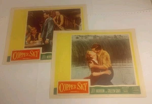 Lotto di 2 poster Copper Sky originali 1957 11x14 Lobby Card (#2 #3) Jeff Morrow - Foto 1 di 8