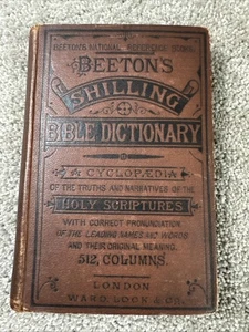 Antique 1870s Beetons Shilling Bible Dictionary Cyclopedia Narrative Scripture - Imagen 1 de 9