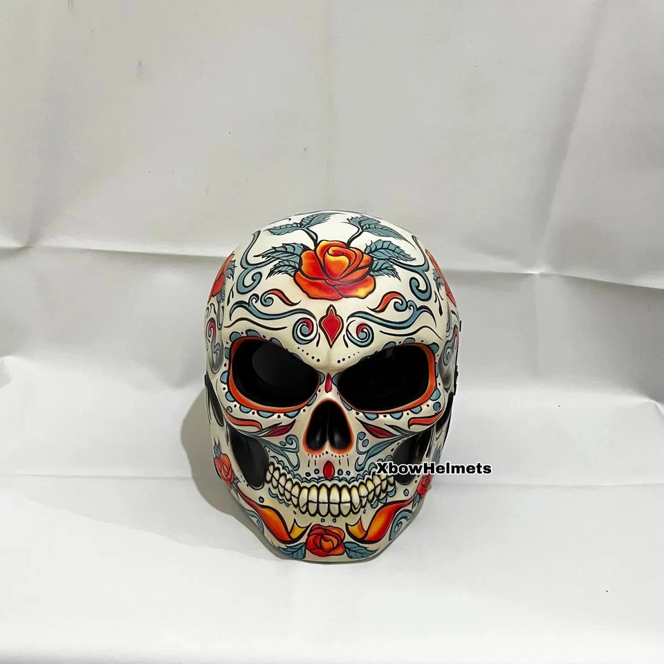 CASCO MOTO CALAVERA AZÚCAR NUEVA LLEGADA ESTILO FLOR (CERTIFICADO PUNTO Y ECE) Foto 1 de 4