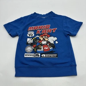Mario Kart T-shirt Youth Boys Size 6 Blue Graphic Print Logo ..#29970 - Picture 1 of 7