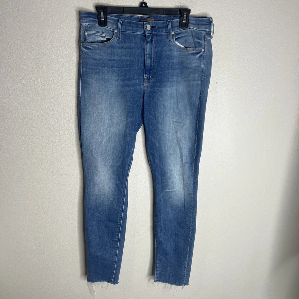 Jean Mother Denim The Looker Tobillo Fray Talla 33x28 Azul 5 Bolsillos Cremallera Mosca Usado en Excelente Condición Foto 1 de 4