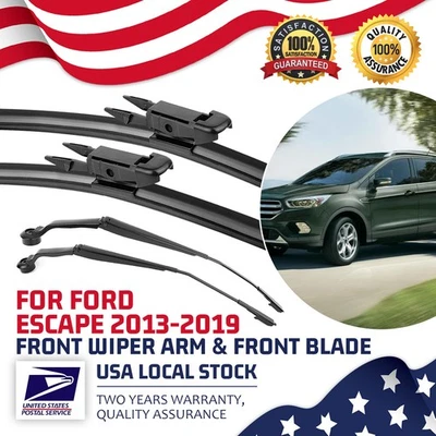 Premium Wiper Arms+wiper Blades Pair For 2013-2019 Ford Escape OEM#43513, 43514 - Image 1 of 4