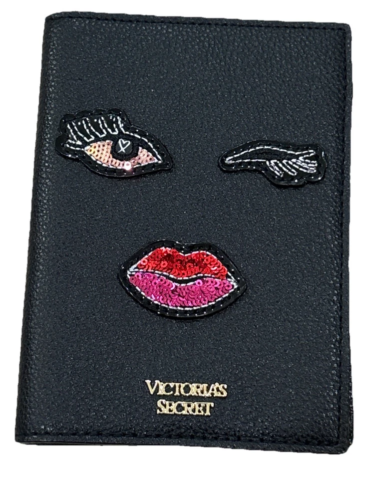 Tarjetero con tarjetero Victoria’s Secret logotipo VS labios y pestañas Foto 1 de 3