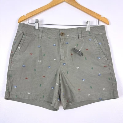 Pantalones Cortos Eddie Bauer Verde Oliva Estampado Exterior Senderismo Informal Mujer Talla 8 Foto 1 de 4