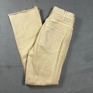 Jeans Madre Mujer 26 Caqui Beige The Hustler Tobillo Deshilachado Dobladillo Crudo Patada Acampanado - Imagen 1 de 14