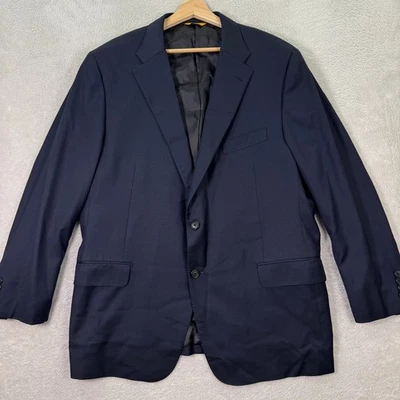 Hickey Freeman Traveler Mens 48R Navy Blue Worsted Wool Blazer Jacket Recent EUC - Image 1 of 4