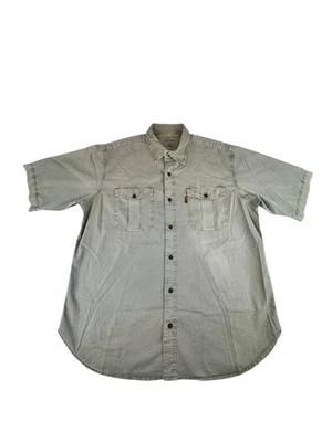 Bob Timberlake Men's L Short Sleeve Button-Down  Shirt Olive Green 100% Cotton - Image 1 of 4