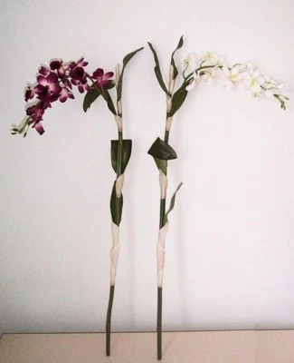 Artificial plants and flowers Dendrobium Orchid 86cm tall  White or Dk Pink FF20 - image 1 of 2