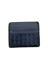 BOTTEGA VENETA Intrecciato Leather Card Case Holder Black