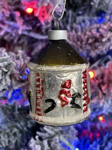 Antiguo adorno octágono de carrusel alemán de vidrio de mercurio para Navidad - Imagen 1 de 5