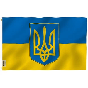 Escudo de armas Anley Fly Breeze 3x5 pies bandera de Ucrania - banderas nacionales de Ucrania - Imagen 1 de 6