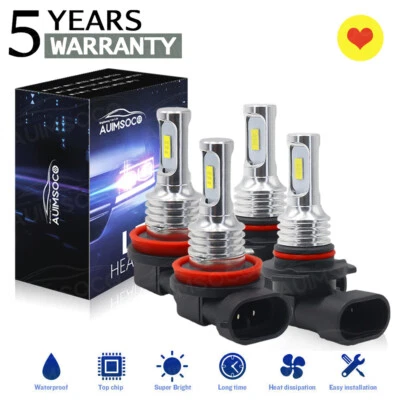 For Acura TL 2009-2014 4pc Front LED Headlights High/Low Beam Light White Bulbs - Image 1 of 4