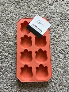Silicone Ice Cube Mold Tray (8) Tulip Shape Mold Orange - Picture 1 of 1