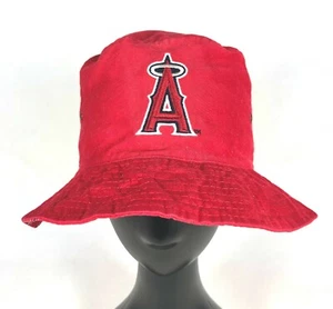 Vintage Los Angeles Anaheim Baseball Red Youth Bucket Hat One Size Kids - Picture 1 of 6