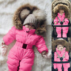Toddler Baby Boys Girl Winter Snowsuit Romper Hooded Jacket Jumpsuit Coat Outfit