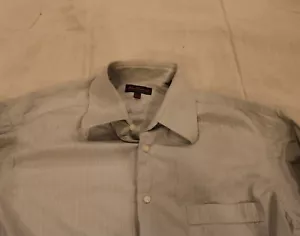 Vtg 90's-Ben Sherman Men's L Gray Pinstripe L/S Button Down Shirt w/French Cuffs - Picture 1 of 6