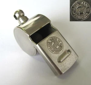 1950s VINTAGE SPORTS TRAINER COACH REFEREE WHISTLE w/WOODEN BALL - Picture 1 of 6