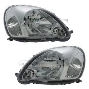 Headlights Fits Toyota Yaris 2003-2006 Chrome Inner Headlamps Pair Left & Right - Picture 1 of 24