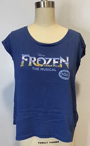 Disney Frozen Broadway Musical Short Sleeve T Shirt Womens Small Blue - Picture 1 of 7