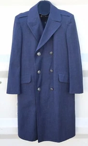 Military PEMBROKE MENS BLUE WOOL OVERCOAT 1968 VIETNAM ERA SERGE 1084 35S - Picture 1 of 7