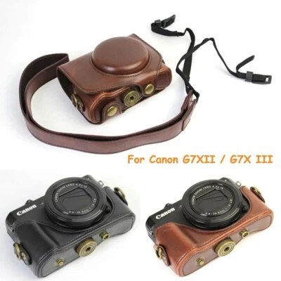 New Leather Camera Case Bag Cover for Canon G7X Mark2 Mark II/III G7x2 G7x3 - Image 1 of 4