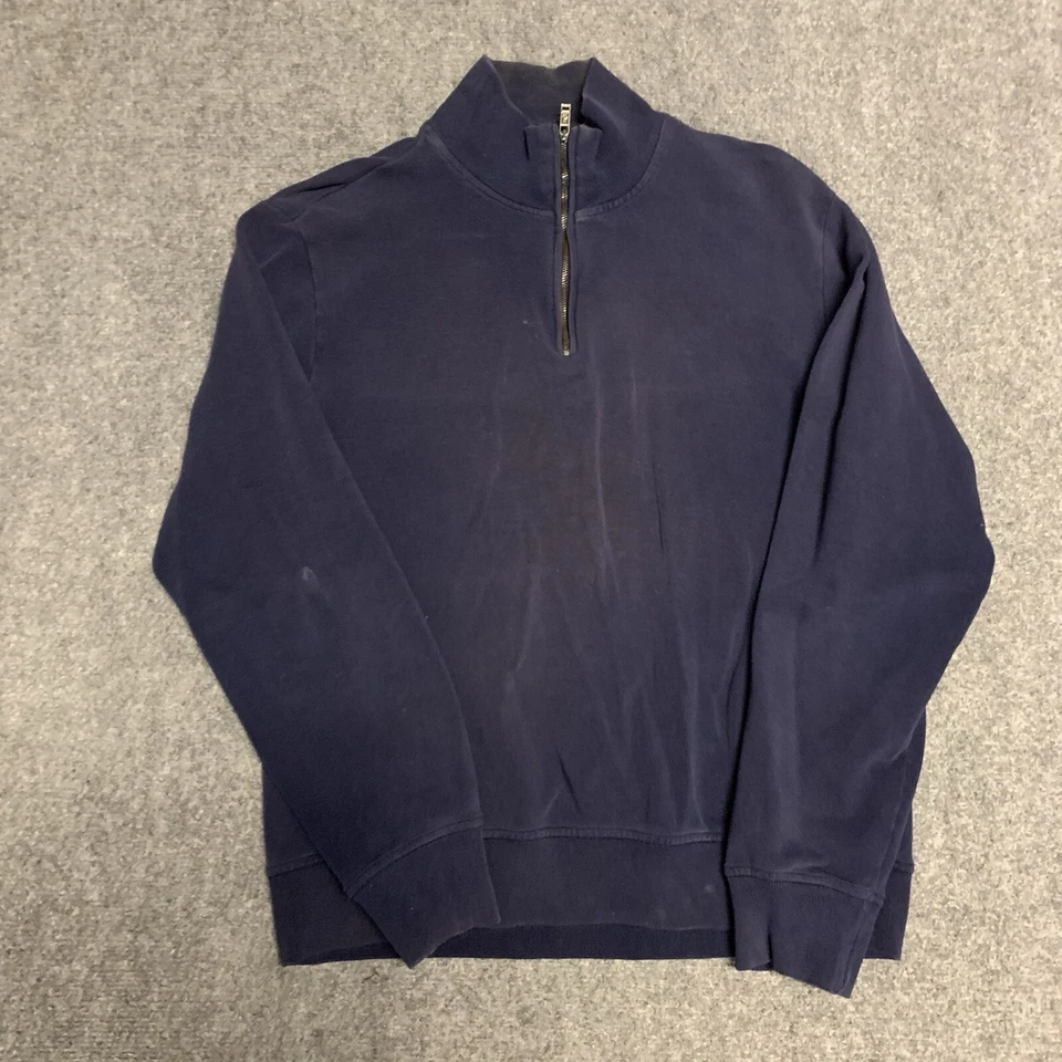 Ralph Lauren Sweater Men Medium Navy Blue Purple Label Made in Italy Quarter Zip - Image 1 of 4