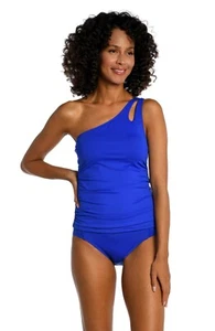 NWT $149 La Blanca Island Goddess One Shoulder Keyhole Tankini Top +Bottom 2 pc - Picture 1 of 9