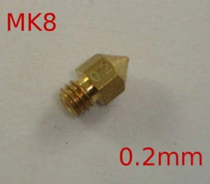Nozzle Boquilla 0.2mm Extruder Extrusor MK8 3D printer filamento 1.75mm - Imagen 1 de 2