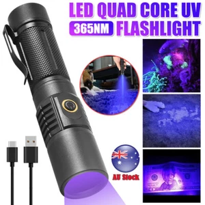 UV Ultra Violet LED Flashlight Blacklight Light 365NM 30W Inspection Lamp Torch - Picture 1 of 11