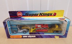 Matchbox Super Kings K-23 Low Loader Lorry With Bulldozer Boxed